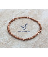 Handmade solid copper bracelet: wire wrapped and coiled chained links - £28.04 GBP