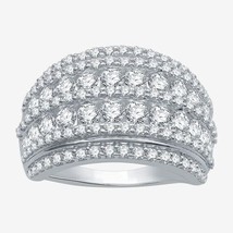 3CT Simulé Diamant Dôme Anniversaire Anneau Bague 14K Plaqué or Blanc - £240.20 GBP
