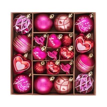 Decorbyhannah Valentine&#39;S Day Ornaments, 21Ct Pink Red Heart Shape Ornam... - £29.89 GBP