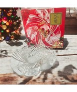 Gorgeous Vintage Mikasa 9&quot; Glass Sculptured Christmas Bon Bon Candy Dish - $14.84