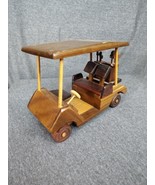 Antique Wooden Handmade 9&quot;  Car/cart  Rotating Wheel toy collectible - $18.69