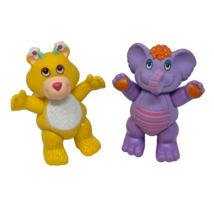 VINTAGE WUZZLES PVC POSEABLE FIGURES HASBRO YELLOW BUTTERBEAR &amp; PURPLE E... - €16,45 EUR