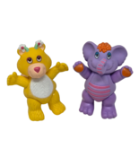 VINTAGE WUZZLES PVC POSEABLE FIGURES HASBRO YELLOW BUTTERBEAR &amp; PURPLE E... - $19.00