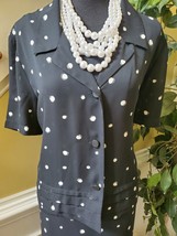 Sag Harbor Woman 2 Pc. Polka Dot Dress with Matching Top Black &amp; White 14 - £27.42 GBP