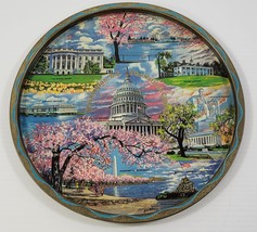 BB) Vintage Washington DC Metal Serving Tray Travel Souvenir 1980s - $188.30 MXN