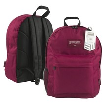 East West Student School Backpack 16 Inch (41cm) Burgundy with Adjustable Straps - £15.21 GBP
