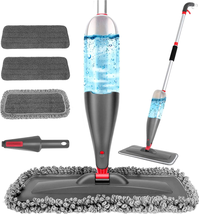 Spray Wet Dry Mop for Kitchen Wood Floor Hardwood Cleaning W/ 3Pcs Washable Pads - £32.43 GBP+