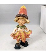 Acorn Child Elf Pixie 6.5&quot; Figurine Autumn Fall Straw Squirrel Nuts  - $16.45 CAD