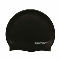 Speedo Plain Flat Swimming Cap - Black, One Size  - $15.00