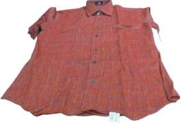 Camisa Hombre Manga Corta con Bolsillo Mixto Algodón Color Ladrillo Tejido Lona - £27.74 GBP