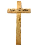 Handmade Pine Wood Wall Cross 16” – “Jesus, I Trust in You” Christian De... - $491.87 MXN