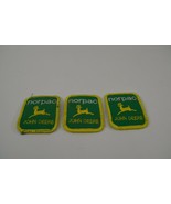 John Deere Patch Lot of 3 Norpac Deer Logo Green Yellow Vtg 2 x 2.25&quot; Un... - £25.86 GBP
