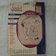 Cat Counted Cross Stitch Plaid Stitched Impression Love My 21860 vtg 199... - $10.67