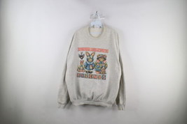 Vtg 90s Streetwear Womens XL Distressed Patchwork Animal Friends Sweatshirt USA - $39.55