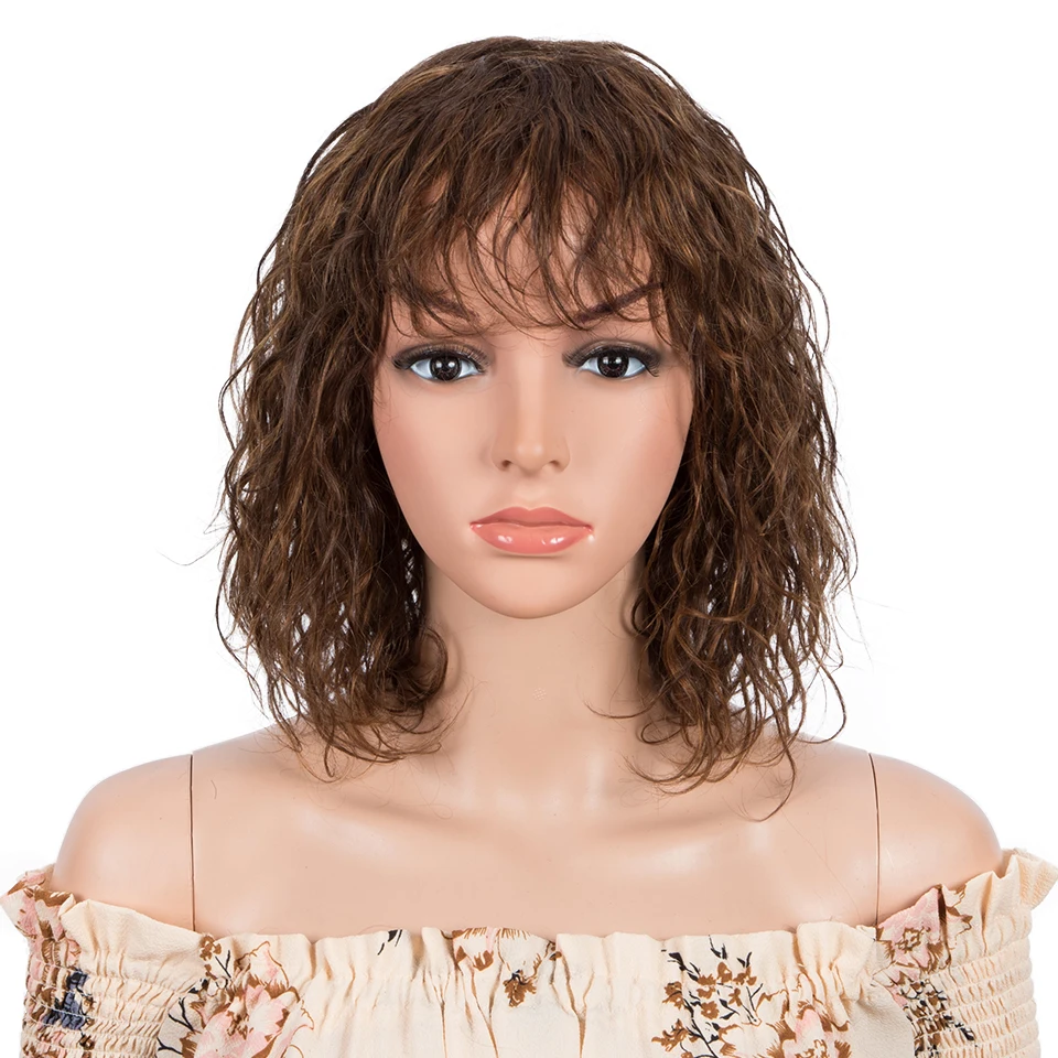 Sleek Short Human Hair Wigs For Women P4/30 Highlight Pixie Cut Wigs With Ban - £36.35 GBP