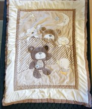 Baby Quilt Comforter Blanket Tan Beige Cream Brown Bunny Bear Duck Moon ... - £47.33 GBP