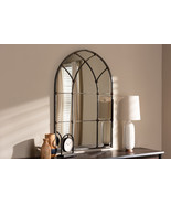 Doniea Farmhouse Antique Silver Finished Arched Window Accent Wall Mirror - $5,070.18 MXN