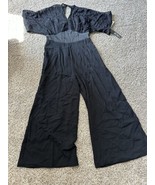 XOXO Womens Lace Detail One Piece Wide Leg Jumpsuit Zipper Back Size Small - $57.13 CAD