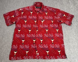 Vintage Pelle Pelle Shirt Mens XL Red Marc Buchanan Martini Club Hip Hop... - $24.74