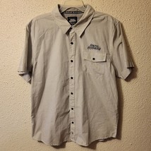 Hart &amp; Huntington Short-Sleeve Button Down Shirt Cotton Polyester Size XL Gray - £9.34 GBP