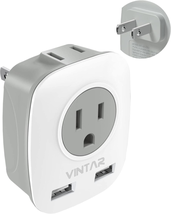 US to Japan Plug Adapter, VINTAR 2 Prong to 3 Prong Outlet Adapter with 2 AC Out - £20.14 GBP