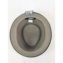 Men's Broner Summer Hat Woven Straw Style Porkpie STAND UP 88-8609 Gray image 5