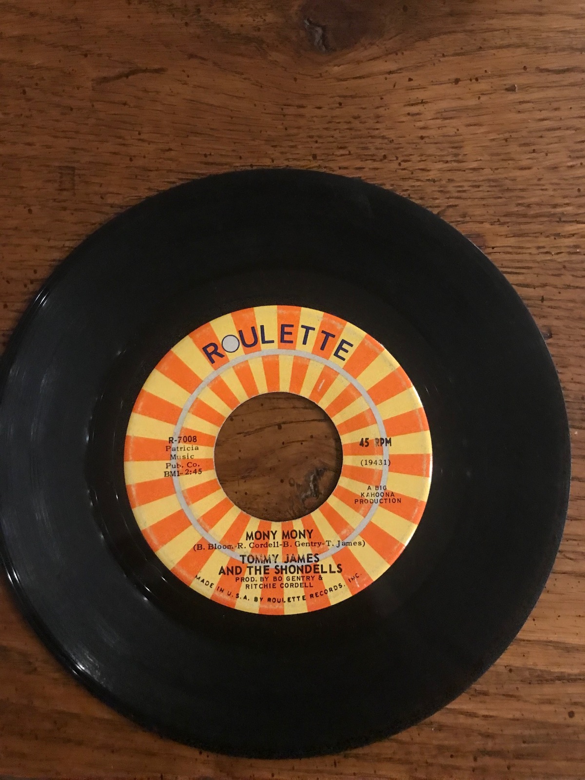 Tommy James &amp; The Shondells 45 Mony Mony - $7.00