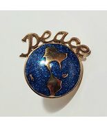Vintage Avon Earth Peace 1&quot; Pin Blue Metallic 1989 - $392.88 MXN