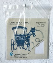 Charles Craft Super Linen White 27 Count Linen/Cotton/Poly Fabric - 12&quot; ... - £4.42 GBP