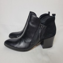 Donald J Pliner Edyn Ankle Boots Black Leather Suede Pointed Toe Women’s... - $44.54