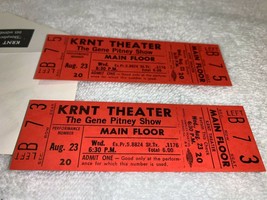 The Gene Pitney Show 2 Original Unused 1967 Concert Tickets Will Call Envelope R - $9.99