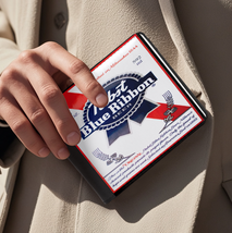 Men&#39;s Bifold Pabst Leather Wallet | Beer Wallet | Old School | Free Ship - $29.99