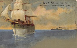 Stella Rossa Linea Anversa Dover Nuovo York-Sailing Spedizione IN Porto ~1900s - £13.75 GBP