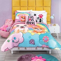 Puppy Best Friends Girls Reversible Comforter Set And Sheet Set 8 Pcs Full Size - £105.13 GBP