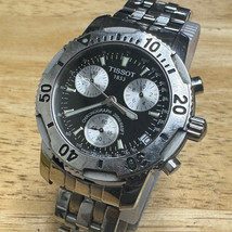 Tissot Swiss Quartz Watch Men 200m Rotating Bezel Sapphire Chronograph New Batte - £150.12 GBP