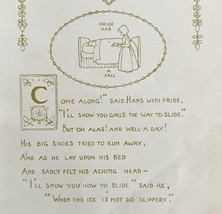 Even Pride Has A Fall 1906 Wise Sayings Print 6 x 4&quot; MilIicent Sowerby D... - £16.01 GBP