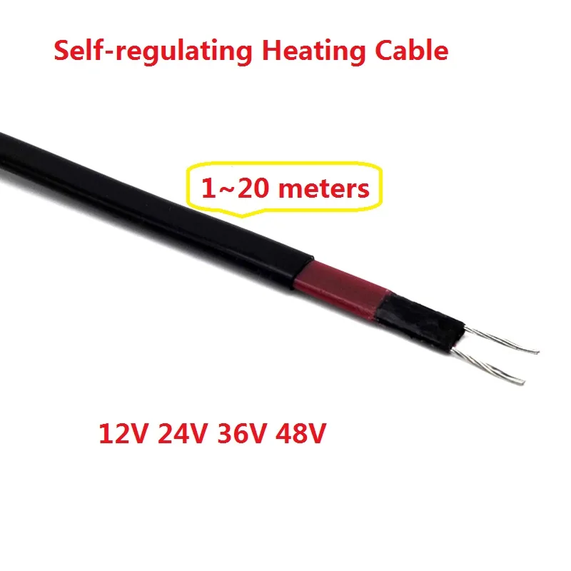 House Home 1 Meters 12V 24V 36V 48V DC Self-regulating Heating Cable Low Voltage - £21.33 GBP
