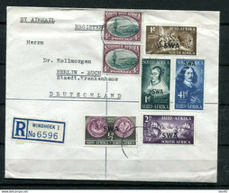 South West Africa 1952 - Registered air mail cover Windhoek to Berlin Germany 10 - £15.64 GBP