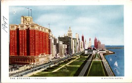 Vtg Postcard The Stevens, Hilton Hotel, Chicago IL. Lake Shore Drive - £4.74 GBP
