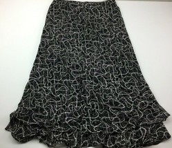 Style &amp; Co Women&#39;s Black Skirt Polka Dot Swirl White Purple Gray Church ... - $29.99