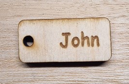 Large Personalised Keyring Keychain Name fob tag Handmade Wooden Laser Engraved - £3.01 GBP