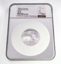 2020 Barbados Shapes of America 1 Oz. Silver Prooflike Buffalo Cutout NGC PL70 - $1,715.17