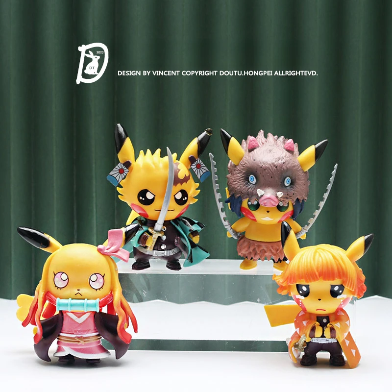 Pokémon Anime Cartoon Pikachu COS Demon Slayer Blade Tanjiro Nezuko Cute - £13.67 GBP+