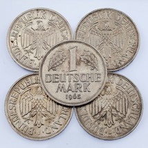 1963-1971 Germany 1 Mark Coin Lot (5 coins) All in XF-AU Condition! KM# 110 - £40.88 GBP