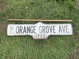 California  street sign Orange Grove . frame porcelain Antique Rare - £509.91 GBP