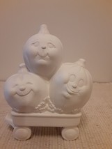 Pumpkins in Wagon Halloween Ceramic Mold Dona 1019 CUTE 6x6&quot; - £31.52 GBP