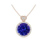 ANGARA 1.96 Ct Natural Tanzanite Pendant With Diamond in 14K Gold (AAAA) - $4,167.08