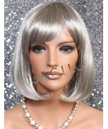Everyday Bob Wig Silver Mix Grey full Bangs Can be worn left right or ce... - $81.99 CAD