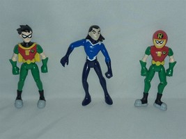 2003 Bandai Teen Titans Go! Lot of 3 Robin Aqualad 3.5&quot; Action Figure DC Comics - $20.00