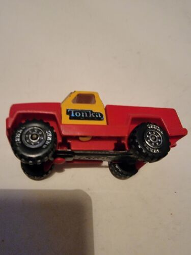 Vintage TONKA Toy Truck Pick Up 4" Red & Yellow Made in USA 1978 Collectible  - £18.65 GBP